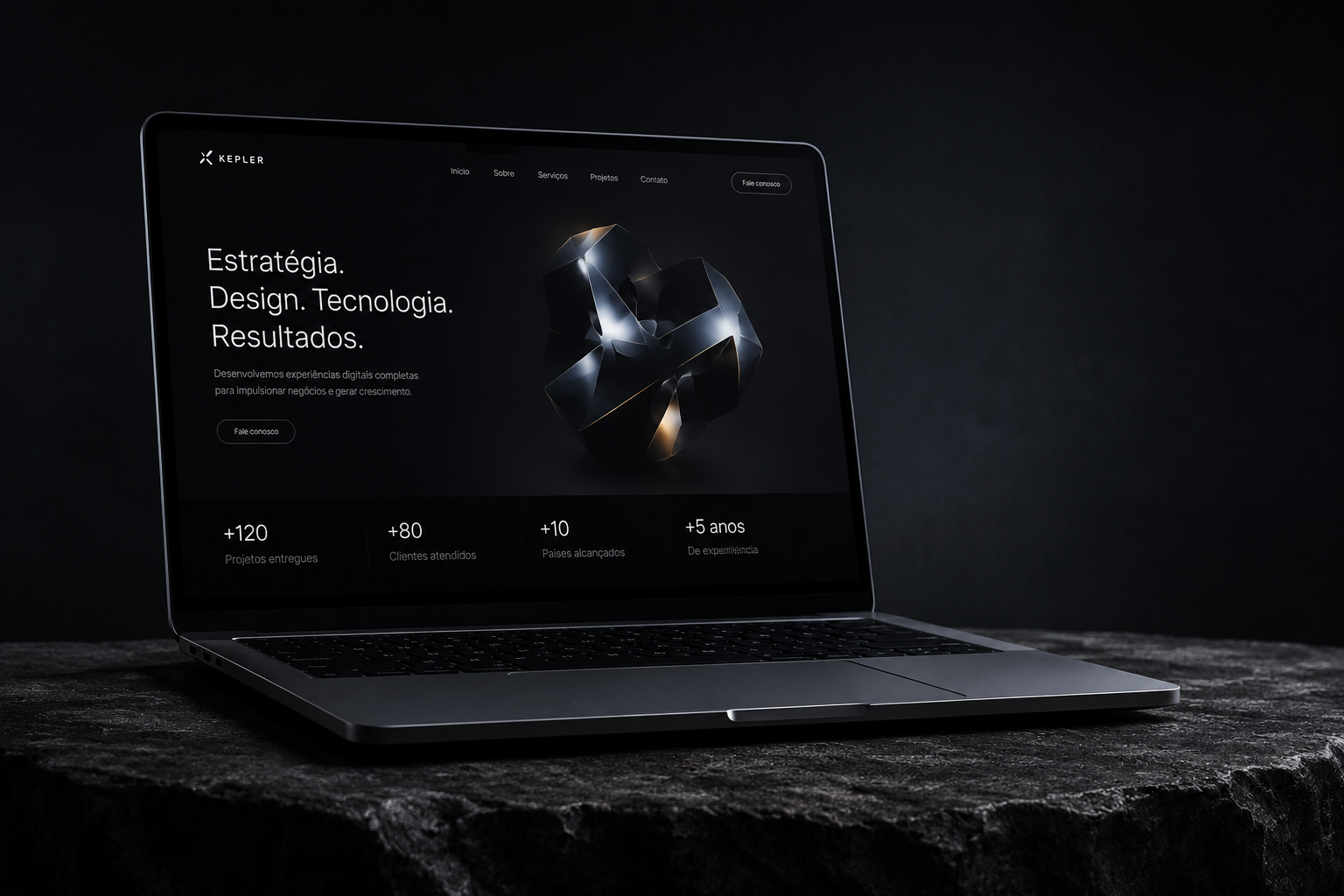 Exemplo de site institucional desenvolvido pela Kepler Ads